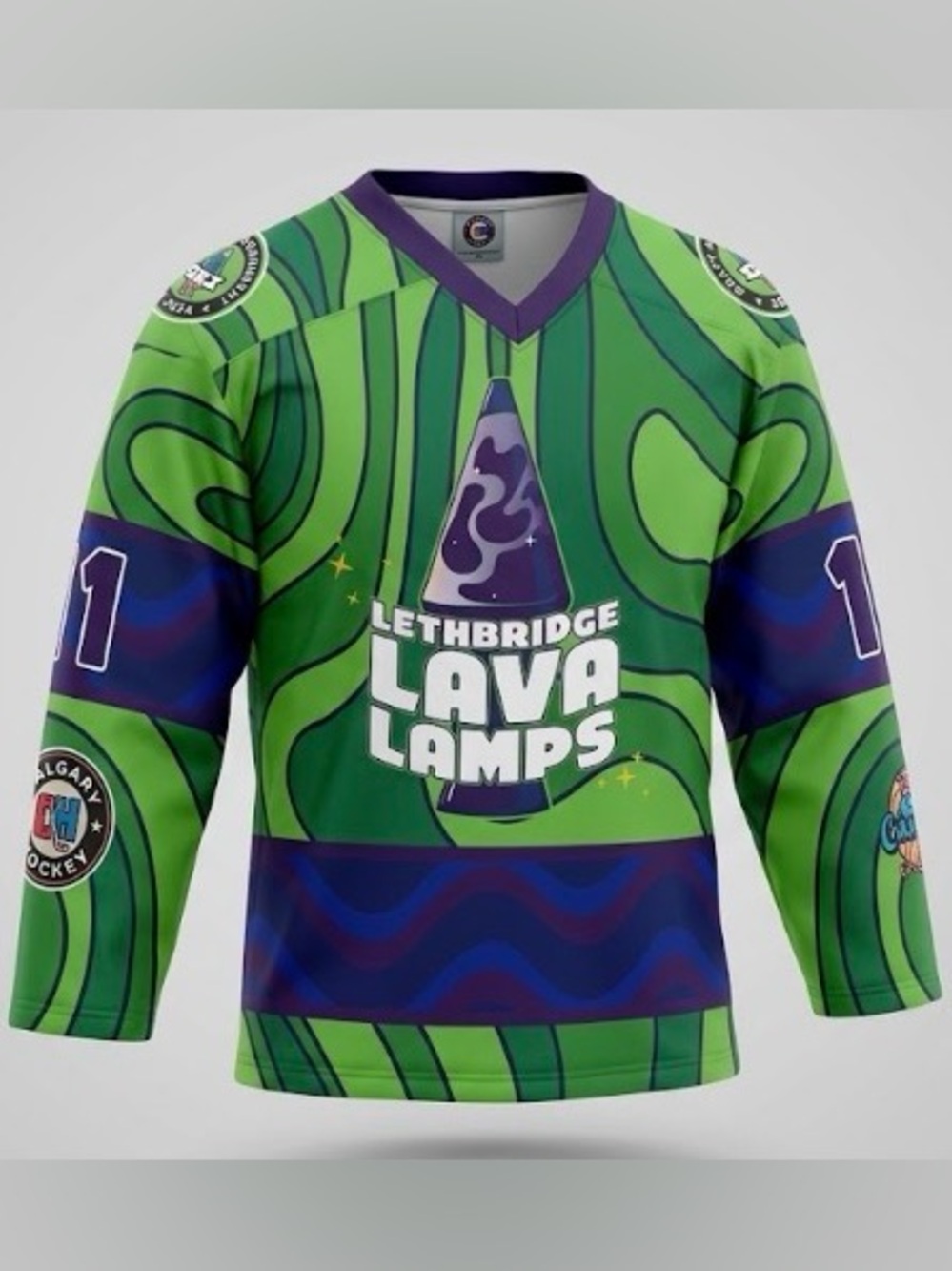 One-Piece Athletic Jersey in Green and Purple